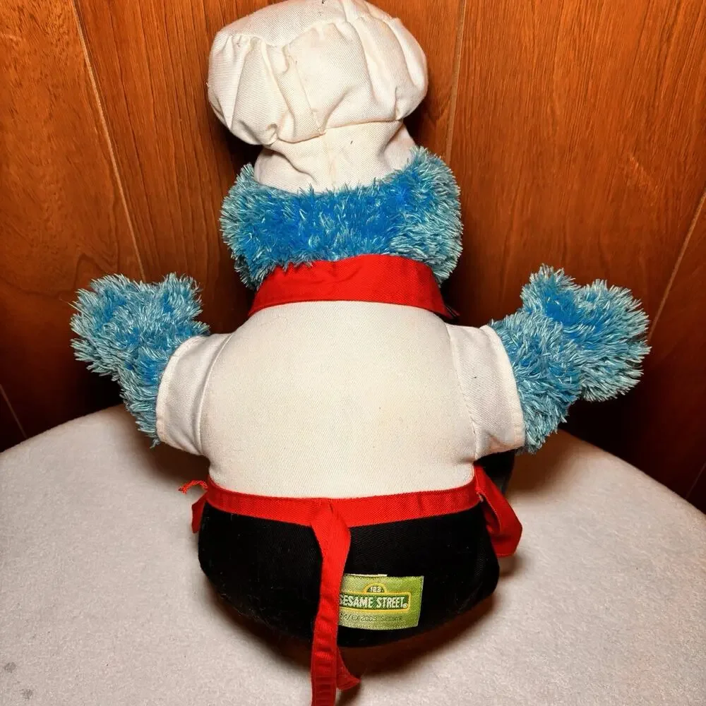 Chef Cookie Monster Plush Sesame Street Stuffed Toy Apron Hat